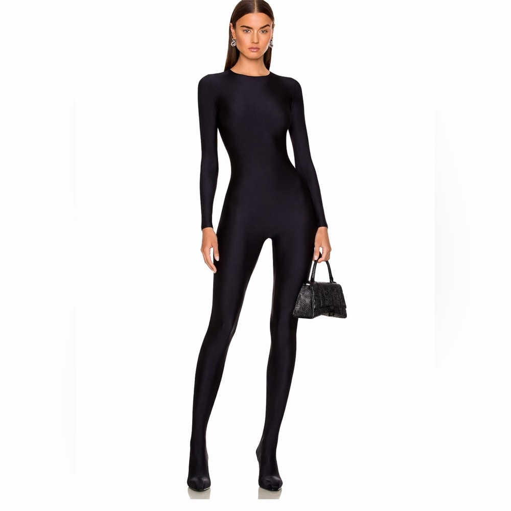 Balenciaga Black Anatomic Pantabodysuit mat spandex (second-skin fit)